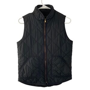 J.Crew Mercantile Quilted Puffer Vest Black Full Zip Women's Small